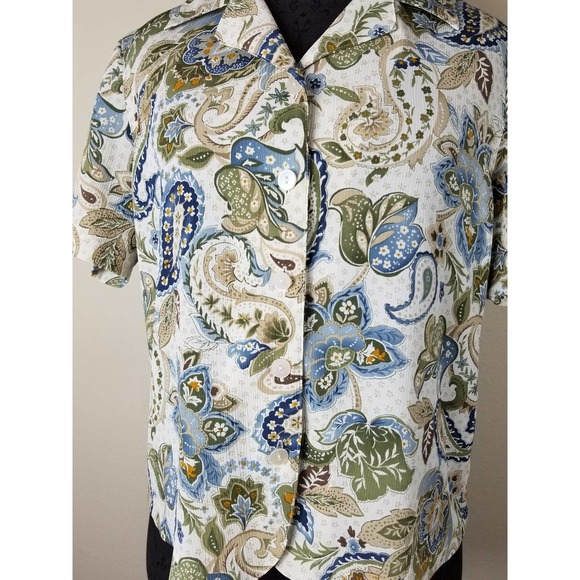 Alfred Dunner Women's Blouse Top Shirt Button Up Petite 10 Vintage - Picture 4 of 9